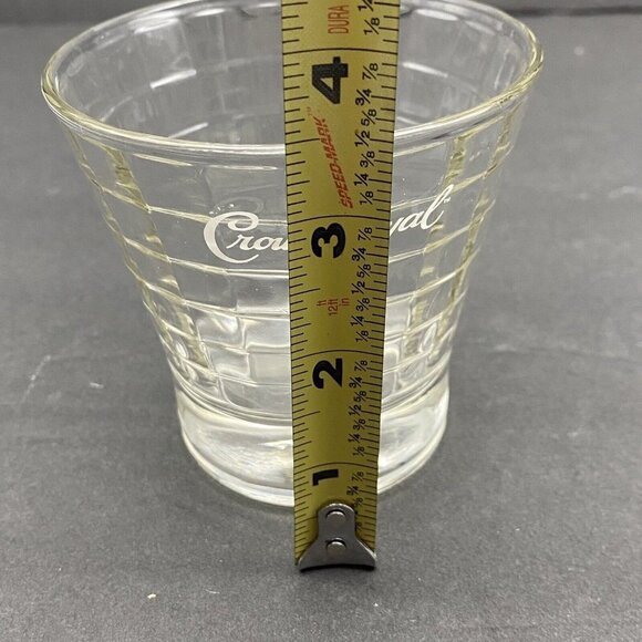 Vtg Crown Royal Glasses Tapered Optic Block Logo On The Rocks Set Of 4 Whiskey - Picture 7 of 10